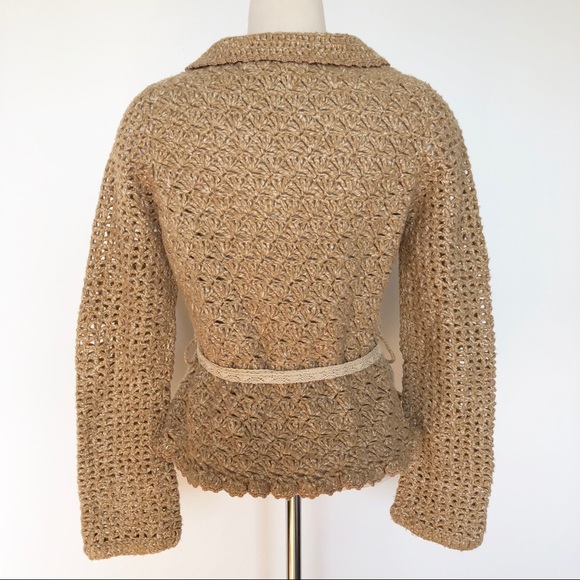 ANTHROPOLOGIE Moth Open Crochet Cardigan Sweater - Picture 5 of 7